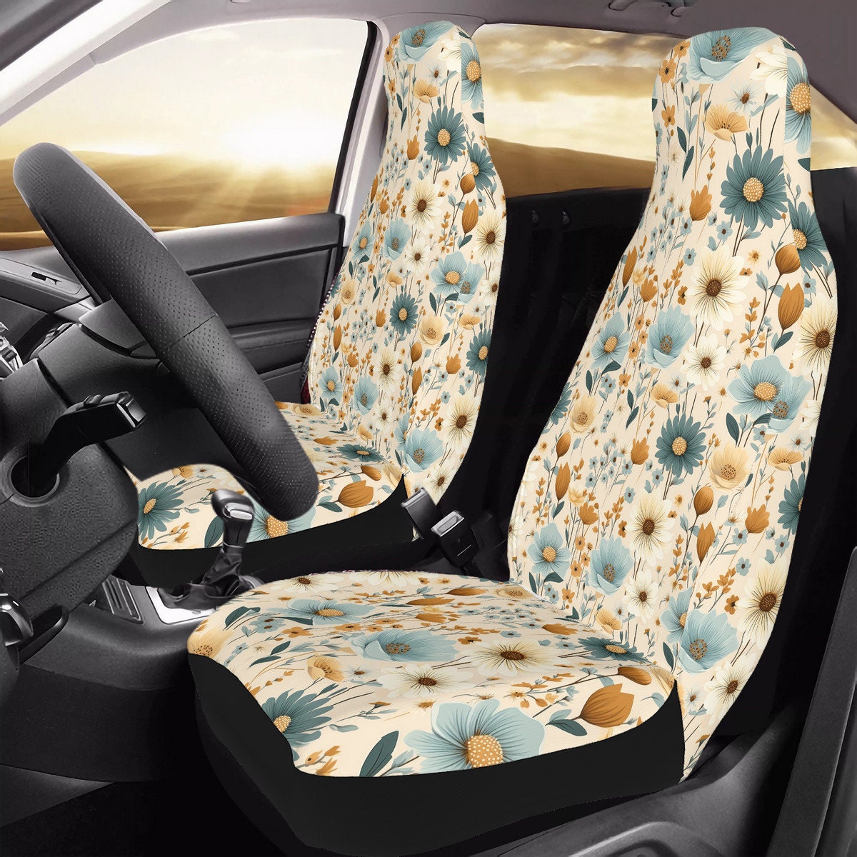 Charming Cottagecore Wildflowers Car Seat Cover