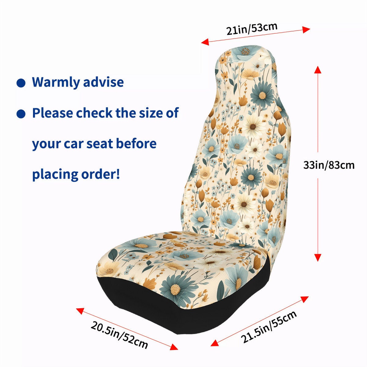 Charming Cottagecore Wildflowers Car Seat Cover