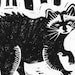 Raccoon Linocut Print: Black & White Forest Art (8x10) - Etsy