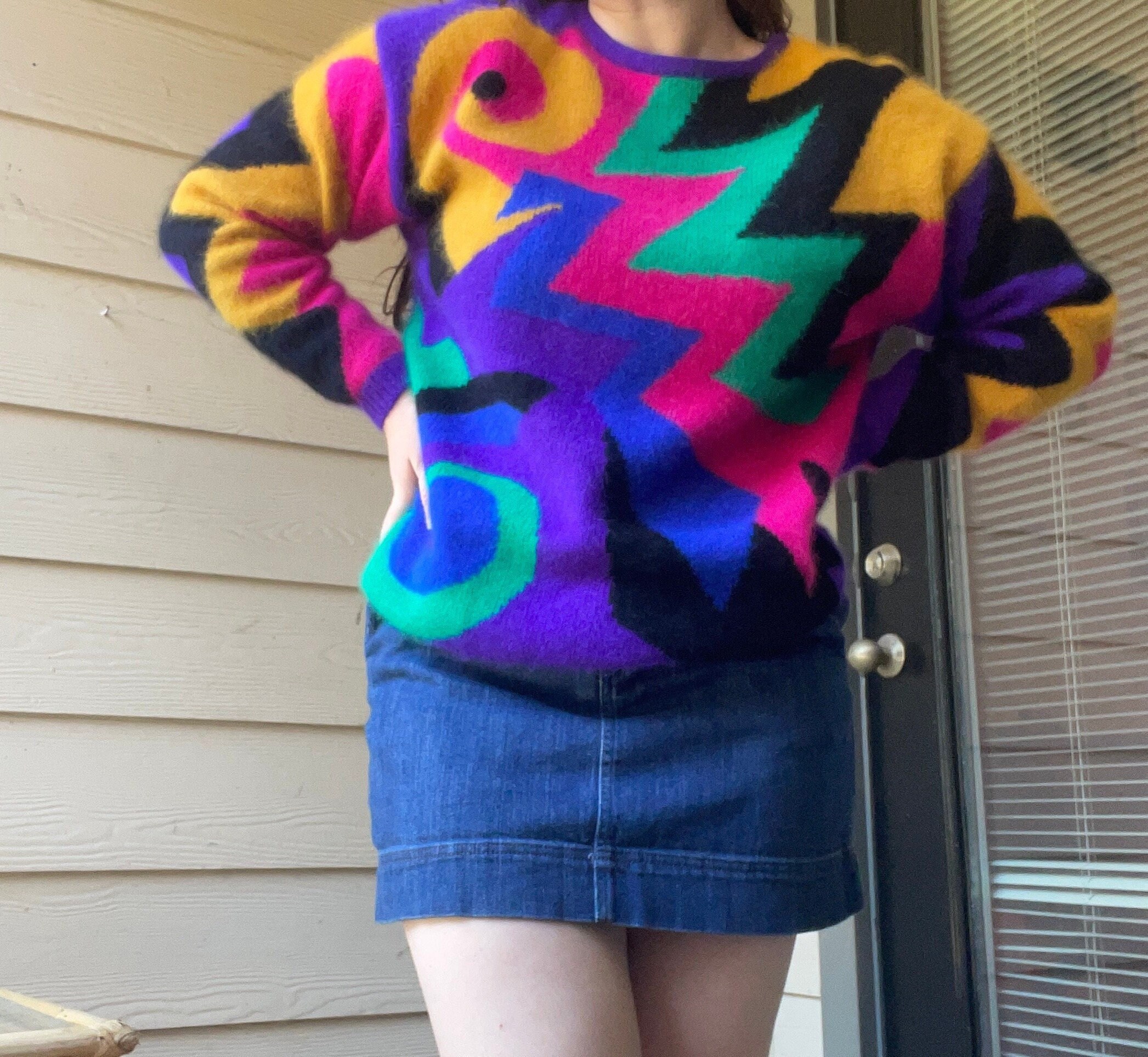 Vintage Rafaella Colorful Sweater, Size M - Etsy