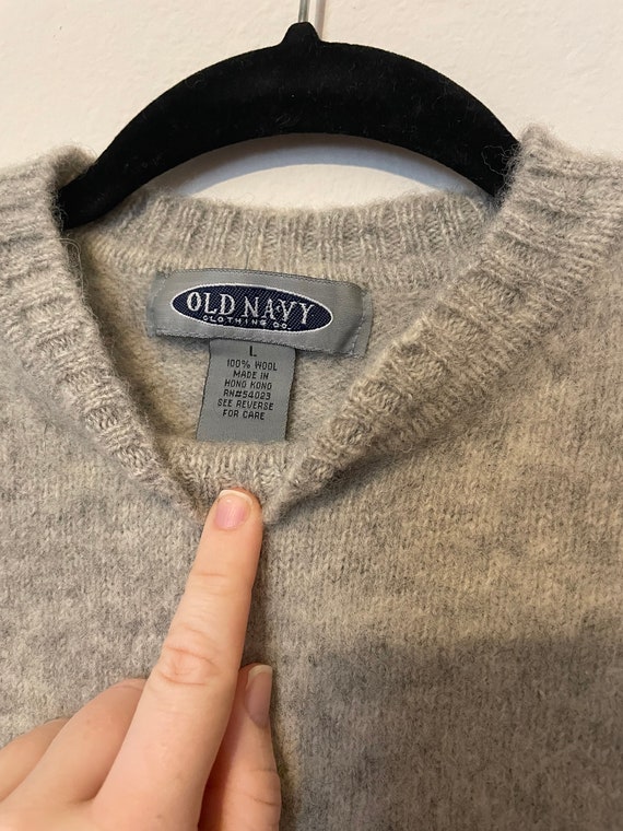 Vintage 90’s Old Navy Sweater, 100% Wool, Size L - image 4