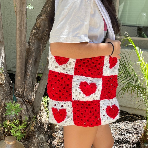 Red Maxi Tote - Coated Canvas Large