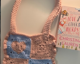 Crochet Ruffle Lover Bag - Croquette Granny Square Tote - Inspired by Taylor Swift's Lover