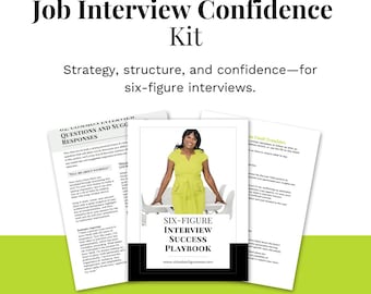 Six-Figure Job Interview Confidence Kit | Templates, Tracker, Pep Talk & Playbook (PDF)