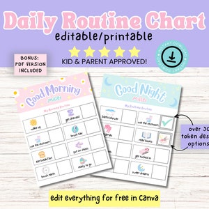 Toddler Routine Chart, Daily Routine Chart, Responsibility Chart, Routine Chart, Bedtime Routine Chart, Bedtime Routine, Morning Routine