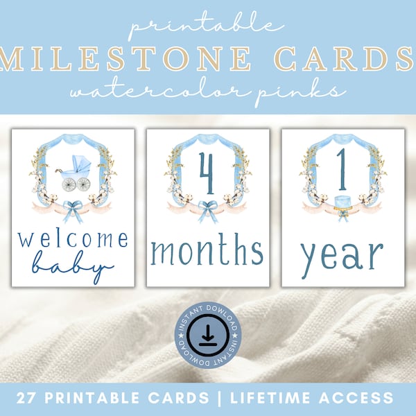 Printable Milestone Cards, Baby Monthly Milestone, Baby Month Cards, Printable Baby Milestone Cards, Baby Milestone Cards Printable, Digital