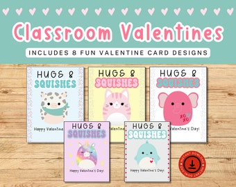 Saint-Valentin en classe, cartes de Saint-Valentin imprimables, Saint-Valentin préscolaire, Saint-Valentin imprimable pour les enfants, Saint-Valentin imprimable, Saint-Valentin Squishy