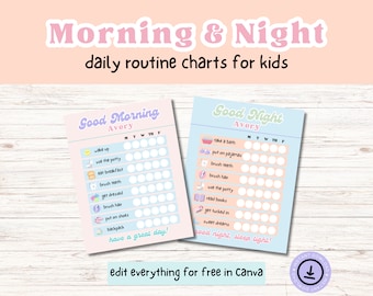 Tägliches Routine-Diagramm, Morgen-Routine-Diagramm, Schlafenszeit-Routine-Diagramm, Kinder-tägliches Routine-Diagramm, Kinder-Routine-Diagramm, Routine-Diagramm