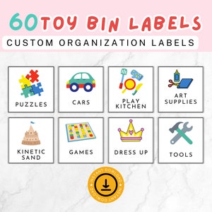 Toy Storage Labels, Organization Labels, Home Organization Labels, Printable Labels, Custom Labels, Toy Bin Labels, Toy Box Labels, Playroom
