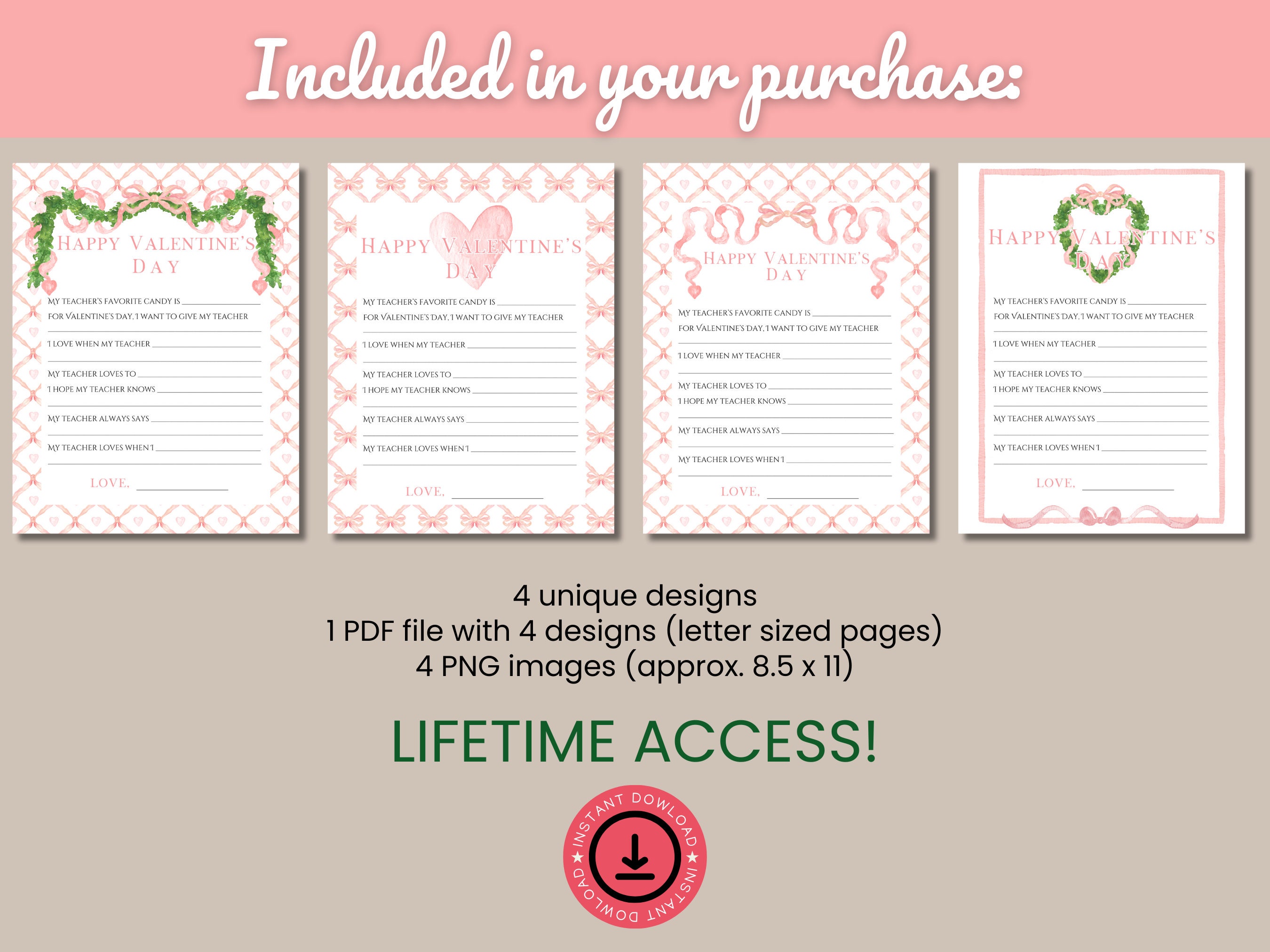 Teacher Valentine Printable Teacher Valentine Card Classroom Valentines Printable Valentines
