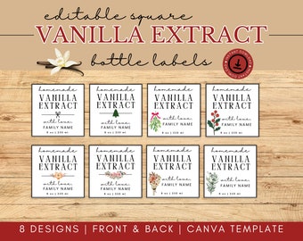 Vanilla Extract, Vanilla Extract Labels, Christmas Jar Labels, Homemade Vanilla, Christmas Tree Labels, Handmade Christmas Gift Tags, Custom