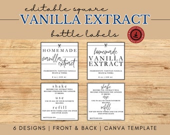 Vanilla Extract Labels, Vanilla Extract, Homemade Vanilla, Tags for Handmade Items, Vanilla Labels, Homemade Vanilla Labels, Wedding Favor