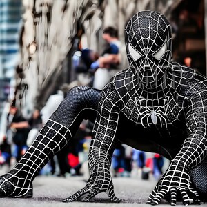 Spiderman Cosplay Costume Homecoming Spiderman for Children Black, 3D Spiderman  Costume Halloween, Cosplay Party Suit Superhero Props Toy Mask Costume,  Black(A)-Adult L : : Toys