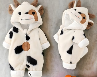 Cow Costume Jumpsuits for Babies: Gender-Neutral Animal Onesie - Adorable Farm Animal Romper, Perfect Baby Outfit (0-18 Months)