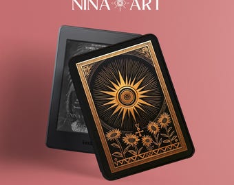 De zon en zonnebloemen Tarot Kindle-hoesje, geheel nieuwe Kindle-hoes, 2024 Paperwhite-hoesje 12e generatie 7", 11e generatie, kindle-cover 11e generatie, Kobo-hoes