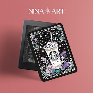 Custodia Kindle con tarocchi e caffè freddo per personalizzazione, custodia Kindle completamente nuova, custodia Skeleton Paperwhite 2021/2022, custodia Kindle 10a/11a generazione