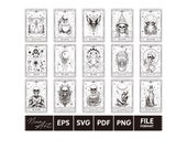 Funny Tarot cards Bundle SVG, Tarot cards svg, funny tarot cards svg, Skeleton png, skull png, Spiritual png, Mystical, Sublimation PNG