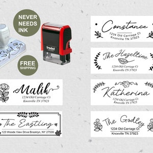 Timbro personalizzato con indirizzo autoinchiostrante/autoinchiostrante a 3 righe/timbro moderno per aziende, famiglie o matrimoni/regalo di inaugurazione della casa