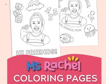 Ms Rachele Coloring Pages Ms. Rachel Coloring Pages - Etsy