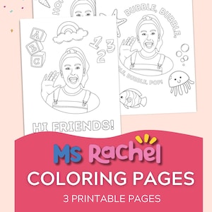 Ms Rachel Coloring Pages (3 pack) - DIGITAL DOWNLOAD