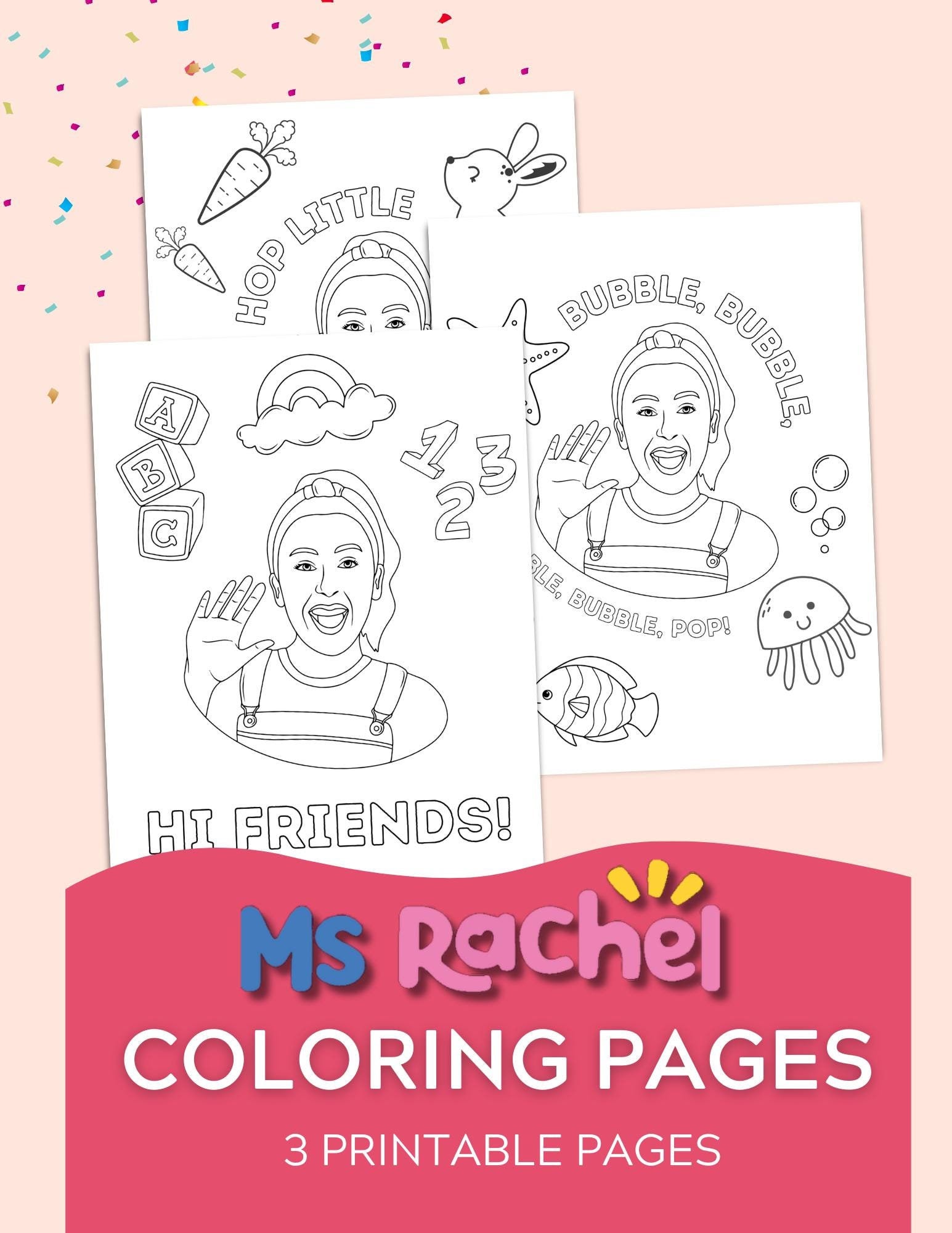 Ms Rachele Coloring Pages Ms Rachel Coloring Pages 3 Pack DIGITAL DOWNLOAD - Etsy