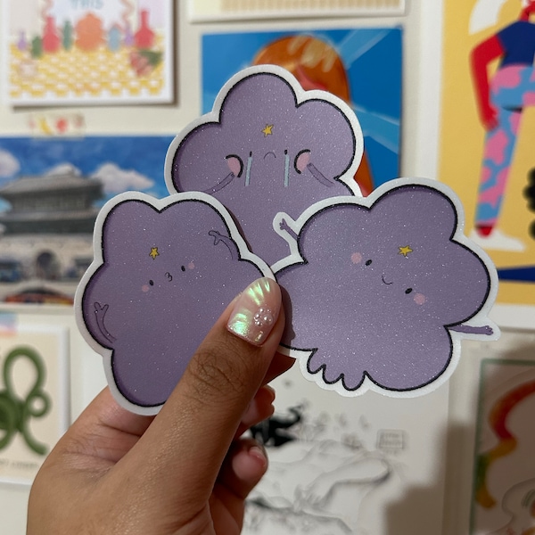 lumpy space princess diecut waterproof vinyl sticker | lsp, adventure time, cute laptop stickers, water bottle, journal, gift