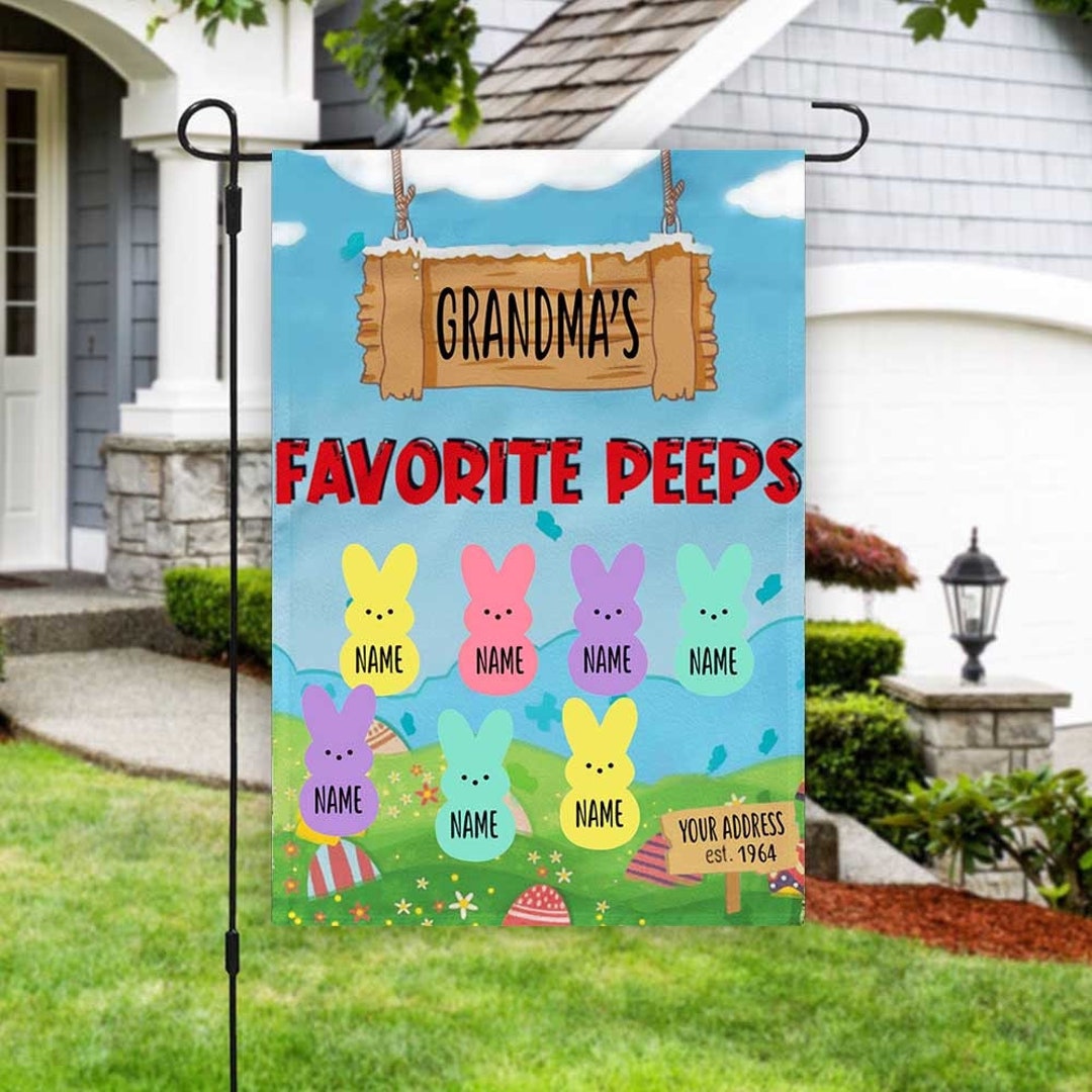 Personalized Grandma's Favorite Peeps Garden Flag Vertical Double Sided ...