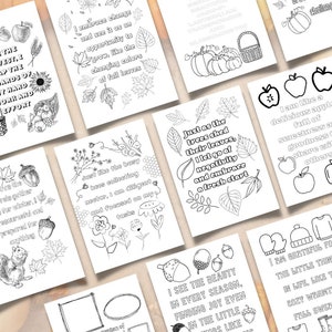 Fall Printable Coloring Pages / Printable Affirmation Coloring Pages for Kids / Autumn Coloring Pages for Kids