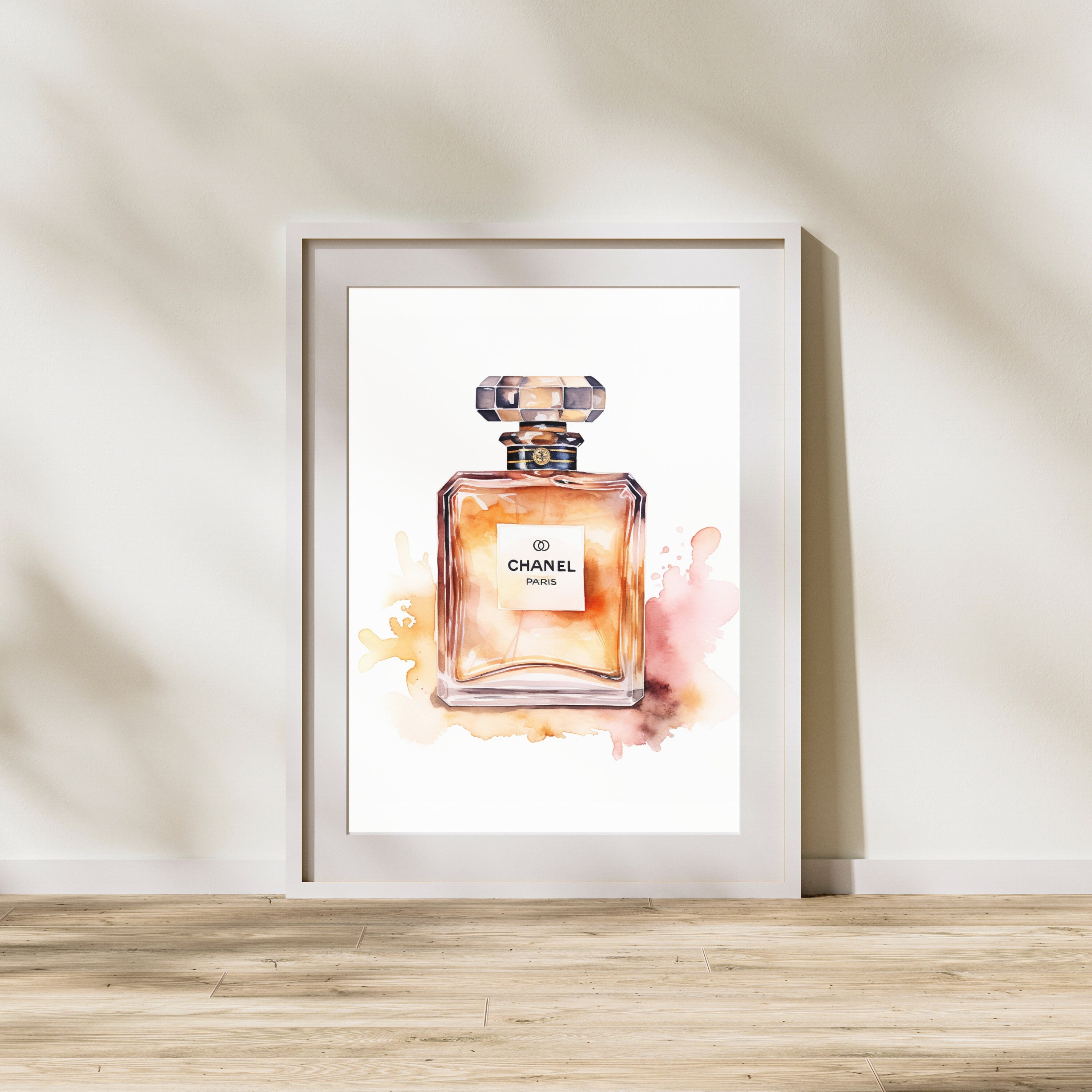 Perfume Bottle Print Designer Wall Art Fashion Perfume Home Decor Watercolor Print Chic Girly ...