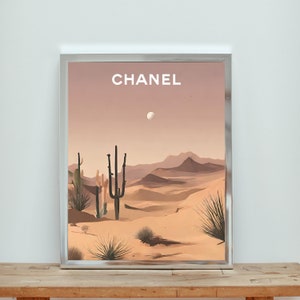 Desert Print Desert Wall Art Luxury Fashion Print Cactus Print Logo Fashion Art  Fashion Poster Designer Preppy Wall Art Glam Wall Prints