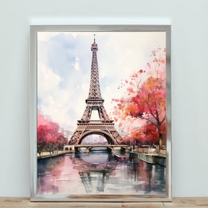 Torre Eiffel, Paris art print, French art print, Travel Decoration, Watercolor Poster, European Travel Poster, City poster, Housewarming