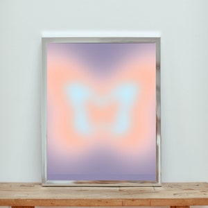 Aura Poster, Pink Pastel Aura Gradient, Butterfly Aurea, feminine wall art, Danish Pastel Decoration, Preppy Room Decor