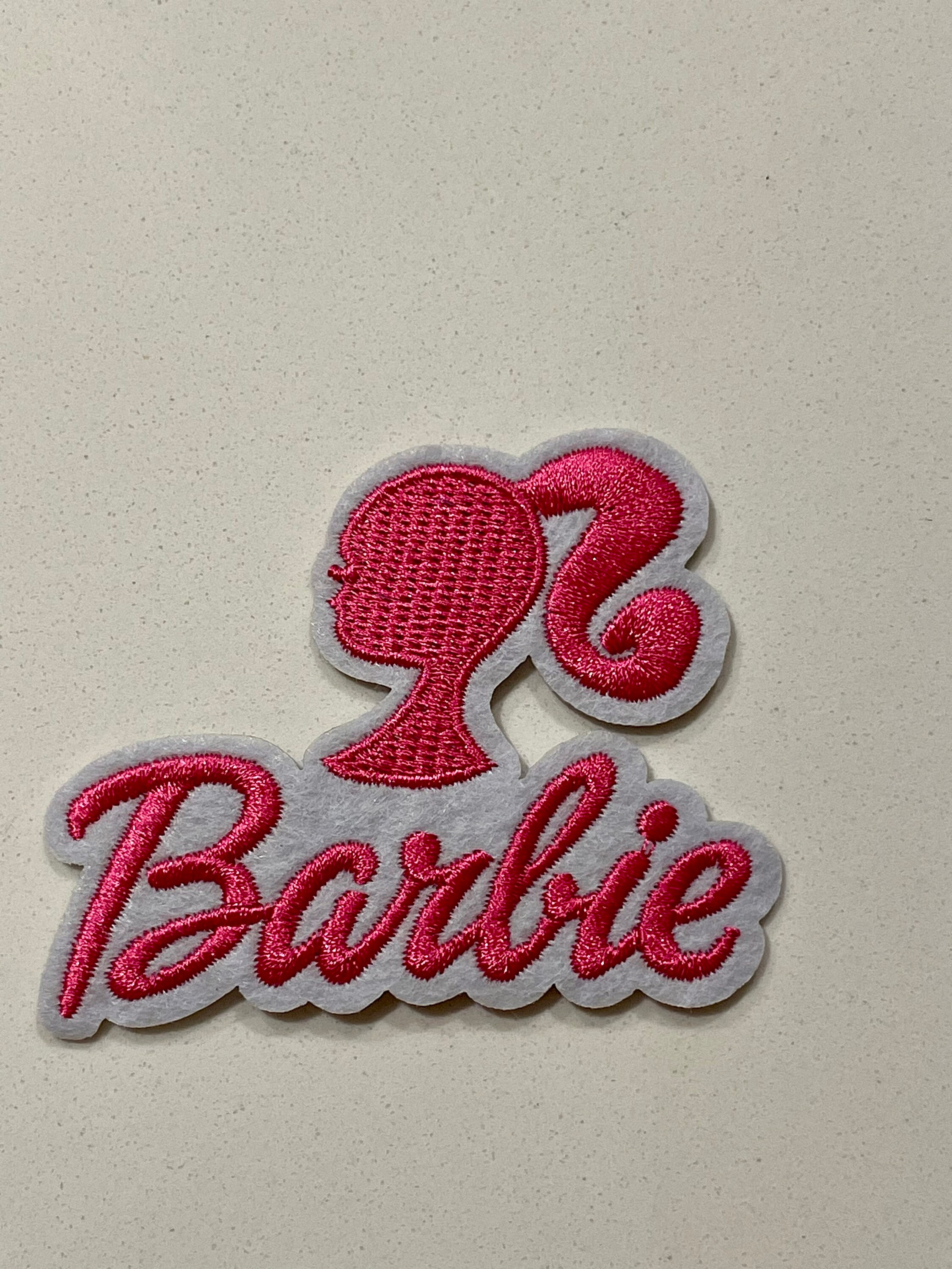 2PCS PINK Barbie Iron On Patches , Embroidery Iron On Patch , Pink
