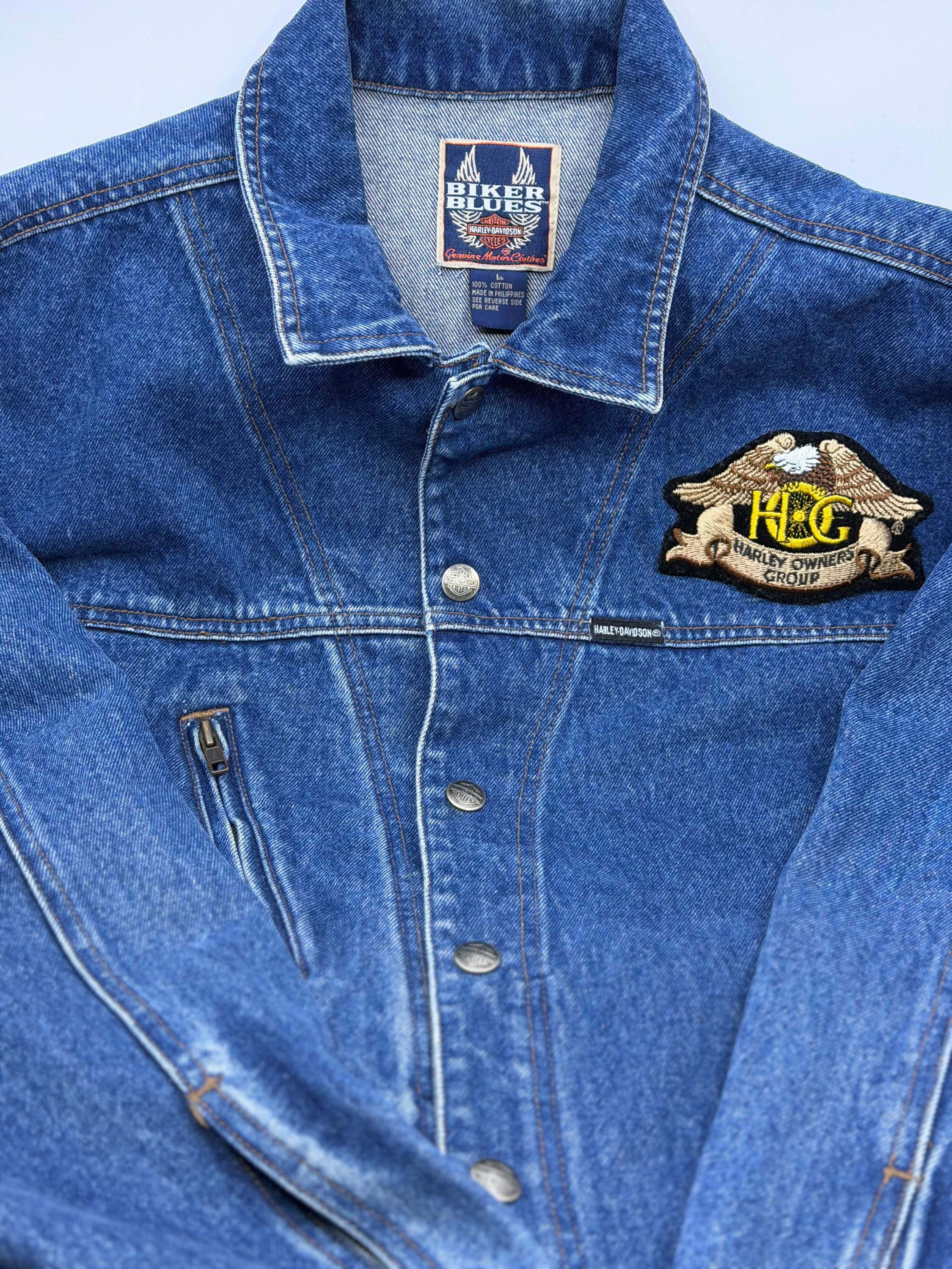Harley Davidson Vintage Denim Jacket - Etsy