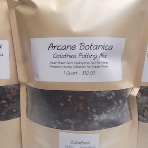 Calathea Potting Mix - Hand-Mixed Semi-Hydroponic Soil for Aroids, Premium Chunky Substrate for Indoor Plants