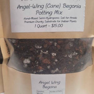 Angel-Wing (Cane) Begonia Potting Mix - Hand Mixed Semi-Hydroponic Soil for Angel-Wing Begonias, Premium Chunky Substrate for Indoor Plants