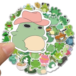 Pack of 50 Cartoon Cute Frogs Toads Stickers Collection 2 for Water Bottles Teens Bicycles Guitar Phone Laptop Decals Sticker Skateboard