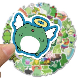 Pack of 50 Cartoon Frogs Stickers Collection 1 for Water Bottles Teens Kids Bicycles Guitar Phone Laptop Decals Skateboard