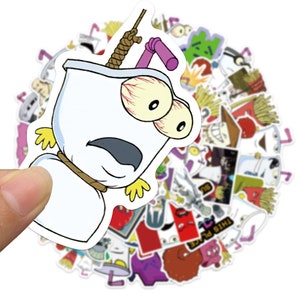 Pack of 50 Aqua Teen Hunger Force Stickers Cartoon for Water Bottles Teens Bicycles Guitar Phone Laptop Decals Skateboard