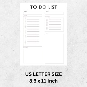 Printable to Do List Template. Editable PDF Word Google - Etsy