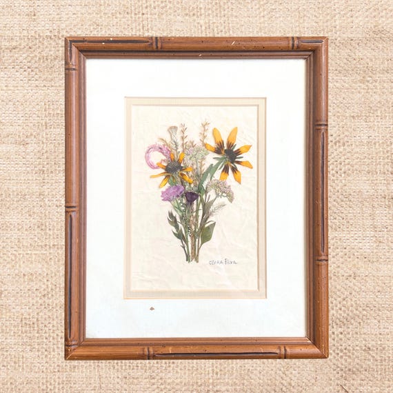 Wildflower Bouquet | Wall Art | Pressed Flower Art | Handmade Art | Wall Decor | Framed Gifts | Bedroom Decor