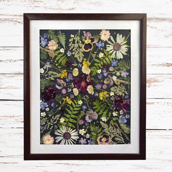 Pressed Flower Wall Art | Handmade Flower Art | Pressed Flowers | Floral Wall Decor | Botanical Art