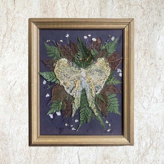 Luna Moth | Pressed Flower Wall Decor | Butterfly Decor | Botanical Art | Herbarium |Framed Wall Art |