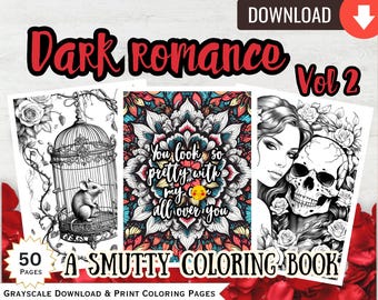 Dark Romance Vol 2 A Smutty Coloring Book Digital Good Girl Adult Digital Printable Coloring Sheets Digital Coloring Pages Instant Download