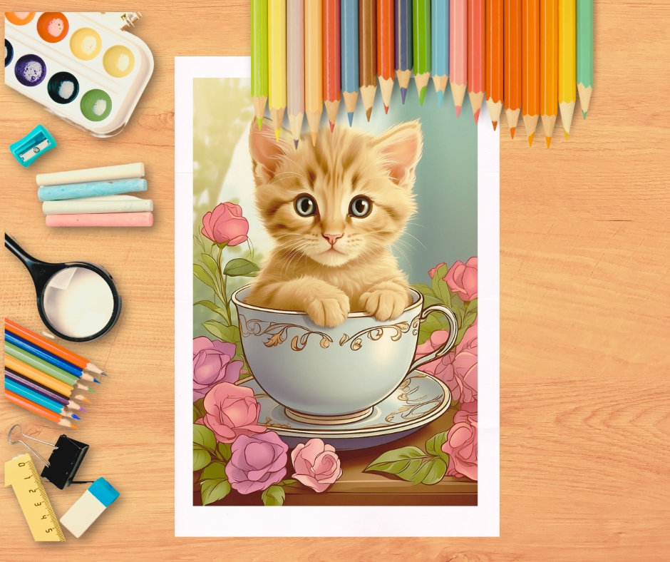 Digital Printable Cute Kittens Coloring Book Instant Download and Print ...