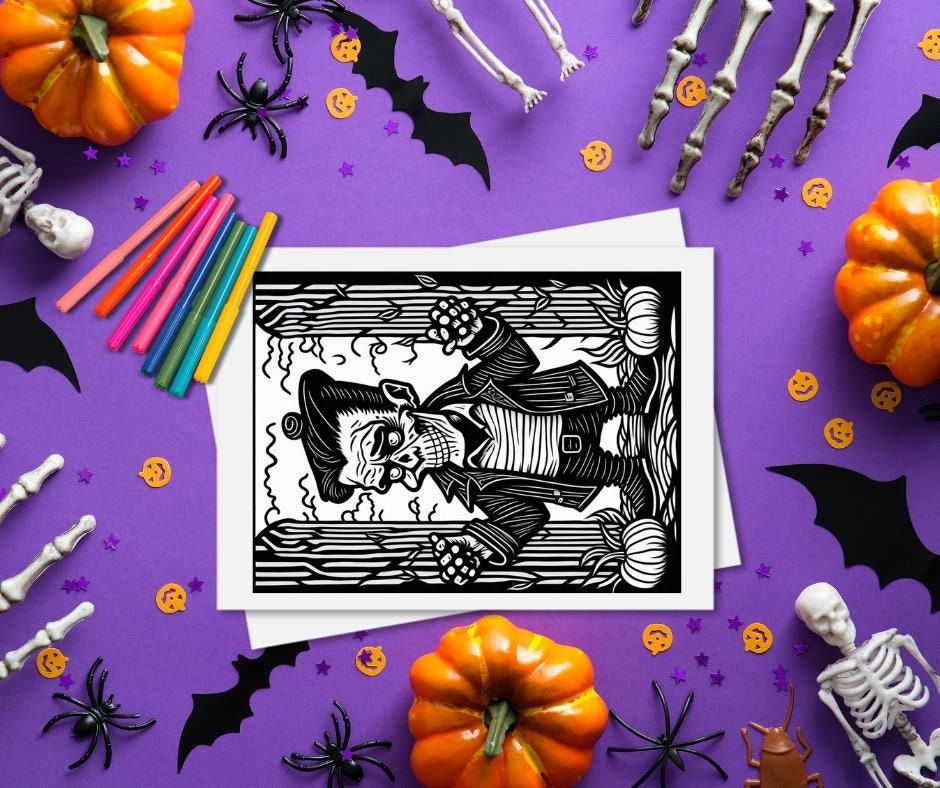 Halloween - Cute Witches, Pumpkins & Haunted Houses (PDF Format) Color –  Rachel Mintz Coloring Books