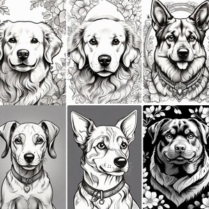 Digital Art Dog Coloring Book | Instant Download and Print for All Ages ...