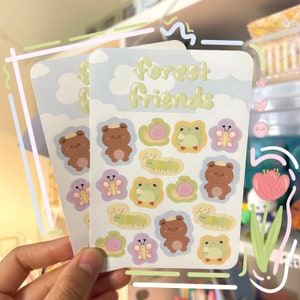 Forest Friends Sticker Sheet | Animal Stickers | Cute Stickers | Kawaii Stickers | Stationery Stickers | Planner Stickers | Bullet Journal