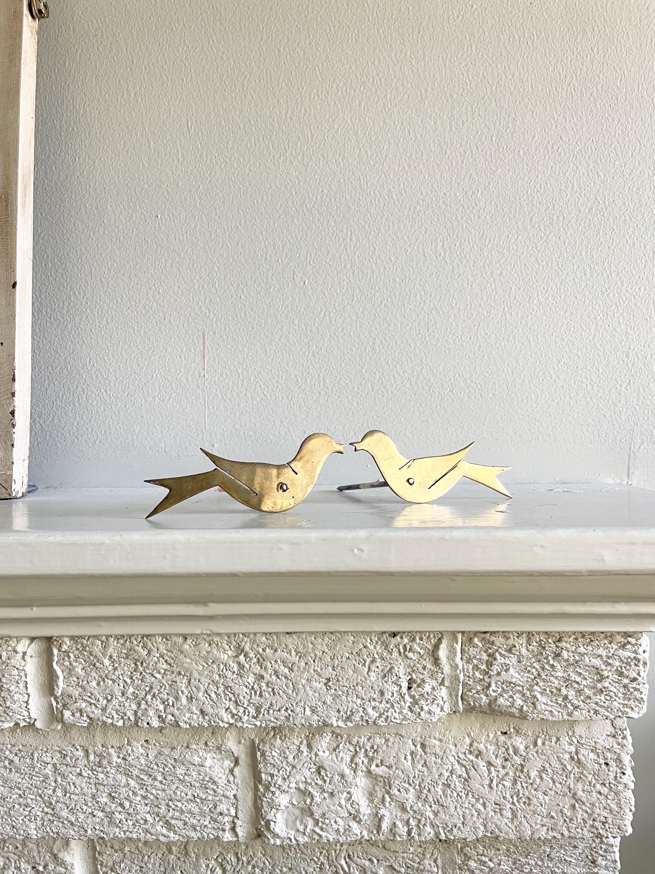 Pair of Vintage Brass Accent Birds