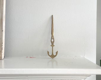 Vintage Brass Anchor Letter Opener: Coastal Decor